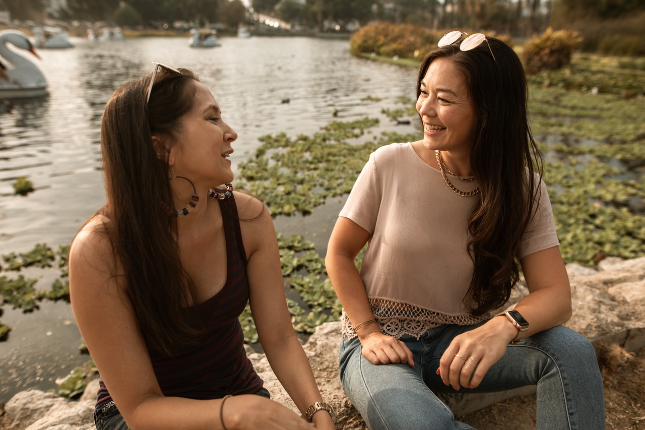 Two friends share words of affirmation