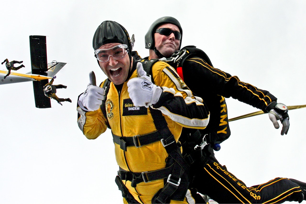 Parachuting stimulates adrenaline